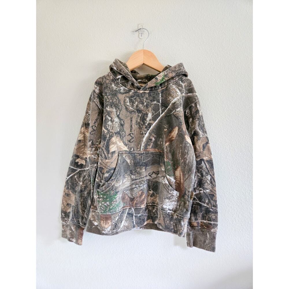 Kids Medium King's Camo Real Tree Hoodie Sweatshirt